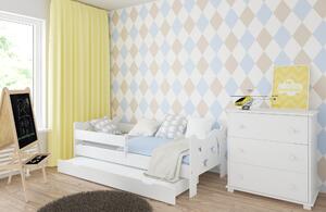 Babywoods Dětská postel Kamil Velikost postele: 180x80, Barevné provedení: Bílá, Provedení postele: S přistýlkou (bez matrace)