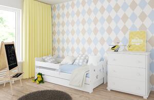 Babywoods Dětská postel Kamil Velikost postele: 140x80, Barevné provedení: Bílá, Provedení postele: S šuplíkem