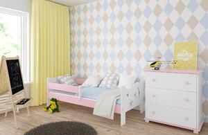 Babywoods Dětská postel Kamil Velikost postele: 140x80, Barevné provedení: Růžová, Provedení postele: Bez šuplíku