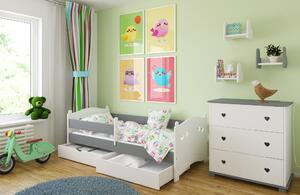 Babywoods Dětská postel Laura Velikost postele: 160x80, Barevné provedení: Šedá, Provedení postele: Dva menší šuplíky
