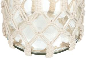 Dekorativní skleněná lucerna 28 cm bílá JALEBI
