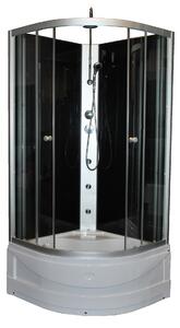 D‘Eluxe hydromasážní Sprchový Box VE31A8823 80x80x235cm, posuvné dveře, čiré sklo, 4mm