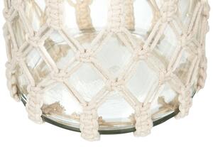 Dekorativní skleněná lucerna 31 cm bílá JALEBI