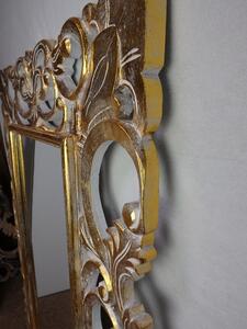 Zrcadlo WAJAN zlaté, 120 x 80 cm, exotické dřevo, ruční práce