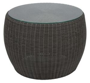 Stern Konferenční stolek Anny, Stern, kulatý prům. 58x42 cm, umělý ratan šedý (basalt grey), deska sklo