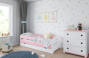 Babywoods Dětská postel Klasik Velikost postele: 140x80, Barevné provedení: Růžová, Provedení postele: S šuplíkem