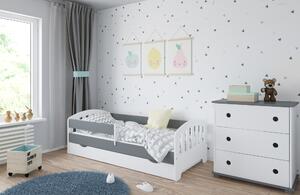 Babywoods Dětská postel Klasik Velikost postele: 140x80, Barevné provedení: Šedá, Provedení postele: S šuplíkem