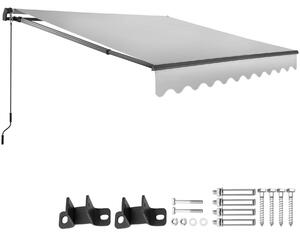 Tectake Výsuvná markýza Ornella s držákem na zeď - 250 x 200 cm,světle šedá