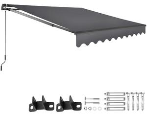 Tectake Výsuvná markýza Ornella s držákem na zeď - 250 x 200 cm,tmavě šedá