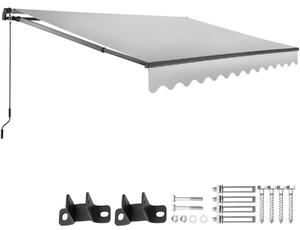 Tectake Výsuvná markýza Ornella s držákem na zeď - 300 x 250 cm,světle šedá