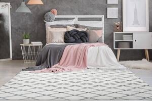 KOBEREC S VYSOKÝM VLASEM, 80/150 cm antracitová, bílá - Online Only koberce & rohožky, Online Only