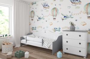Babywoods Dětská postel Franio Velikost postele: 140x80, Barevné provedení: Šedá, Provedení postele: Bez šuplíku