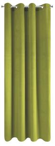 Sametový závěs olivové barvy PIERRE 140x250 cm