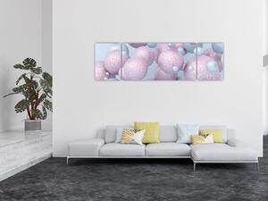 Abstraktní obraz - Pastelové koule (170x50 cm)