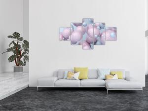Abstraktní obraz - Pastelové koule (125x70 cm)