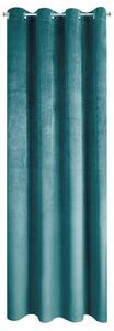 Sametový závěs tyrkysové barvy PIERRE 140x250 cm