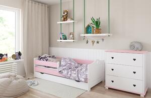 Babywoods Dětská postel Emma Velikost postele: 140x80, Barevné provedení: Růžová, Provedení postele: S šuplíkem