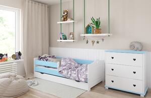 Babywoods Dětská postel Emma Velikost postele: 140x80, Barevné provedení: Modrá, Provedení postele: S šuplíkem