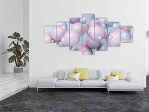 Abstraktní obraz - Pastelové koule (210x100 cm)