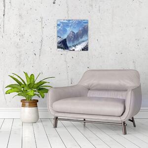 Obraz - Malované hory (30x30 cm)