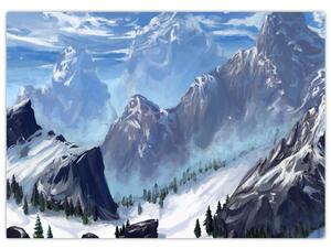 Obraz - Malované hory (70x50 cm)