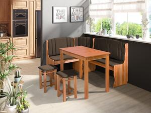 Kuchyňský kout + stůl se židlemi Soter II, Potah: Look 5, Barva dřeva: olše Mirjan24 5902928447941