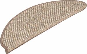 VidaXL Schodové rohože 15 ks , půlkulaté, velké [326898] Barva: světle hnědá, Velikost: 56 x 17 x 3 cm