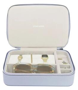 Stackers, Cestovní šperkovnice na hodinky, šperky a brýle Lavender Zipped Jewellery & Accessories Box | modrá 74532