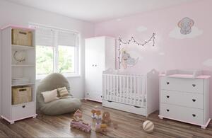 Babywoods Dětská sestava Srdíčka včetně postýlky Bella ( 4 el. ) Barevné provedení: Bílá