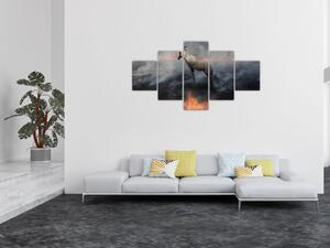 Obraz kamzíka v ohni (125x70 cm)