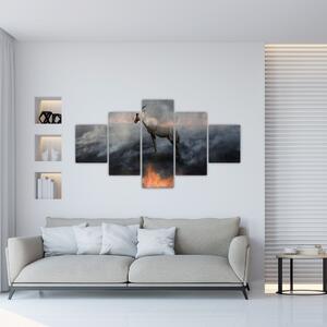 Obraz kamzíka v ohni (125x70 cm)