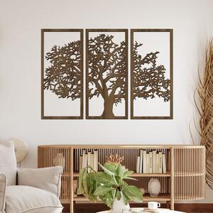Dřevo života | 3 dílný dřevěný strom XXL | Barva: Třešeň | Rozměry (cm): 120x86