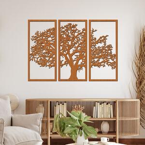 Dřevo života | 3 dílný dřevěný strom XXL | Barva: Třešeň | Rozměry (cm): 120x86