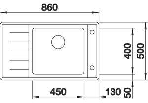 Nerezový dřez Blanco Andano XL 6S-IF Compact InFino nerez hedvábný lesk dřez vlevo