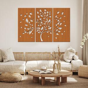 Dřevo života | 3 dílný dřevěný strom PODZIM | Barva: Třešeň | Rozměry (cm): 240x160
