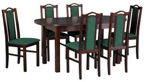Rozkládací stůl se 6 židlemi - AL56, Barva dřeva: ořech, Potah: 10 - Inari 91 Mirjan24 5902928314656