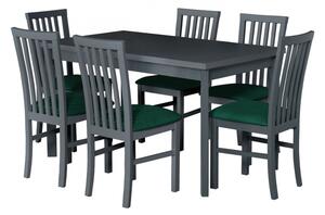 Rozkládací stůl se 6 židlemi - AL36, Barva dřeva: grafit-L, Potah: 11 - Inari 96 Mirjan24 5902928093551