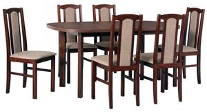 Rozkladací stôl so 6 stoličkami - AL58, Barva dřeva: ořech, Potah: 25x - Paros 2 Mirjan24 5902928112627