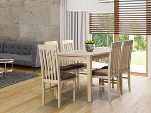 Rozkládací stůl s 5 židlemi - AL22, Barva dřeva: sonoma-L, Potah: 9 - Bergamo 64 Mirjan24 5902928074734