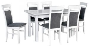 Rozkládací stůl se 6 židlemi - AL63, Barva dřeva: ořech, Potah: 10 - Inari 91 Mirjan24 5902928875263