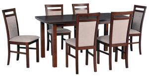 Rozkládací stůl se 6 židlemi - AL14, Barva dřeva: ořech, Potah: 23x - Kronos 19 Mirjan24 5902928073720