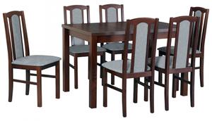 Rozkládací stůl se 6 židlemi - AL21, Barva dřeva: černý, Barva dřeva: ořech-L Mirjan24 5902928318203
