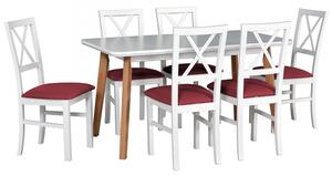 Rozkládací stůl se 6 židlemi - AL52, Potah: 8 - Malmo New 95, Barvy nožiček: buk přírodní Mirjan24 5902928097566