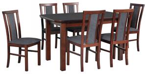 Rozkládací stůl se 6 židlemi - AL65, Barva dřeva: ořech, Potah: 25x - Paros 2 Mirjan24 5902928164046