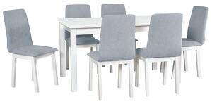 Rozkládací stůl se 6 židlemi - AL37, Barva dřeva: bílá, Potah: 6 - Inari 24 Mirjan24 5902928108064