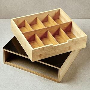 Organizér na čaje a kávové kapsle, 30 x 10 x 30 cm, bambus KESPER 58953