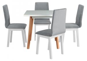 Rozkládací stůl se 4 židlemi - AL40, Barva dřeva: bílá, Potah: 6 - Inari 24 Mirjan24 5902928161304