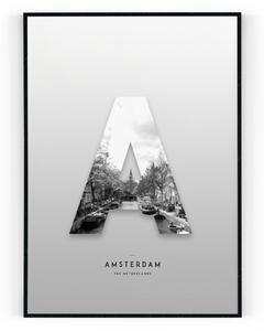Plakát / Obraz Amsterdam Pololesklý saténový papír A4 - 21 x 29,7 cm