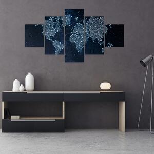 Obraz - Hvězdná mapa světa (125x70 cm)