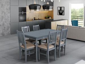Rozkládací stůl se 6 židlemi - AL19, Barva dřeva: grafit-L, Potah: 5 - Inari 23 Mirjan24 5902928324976
